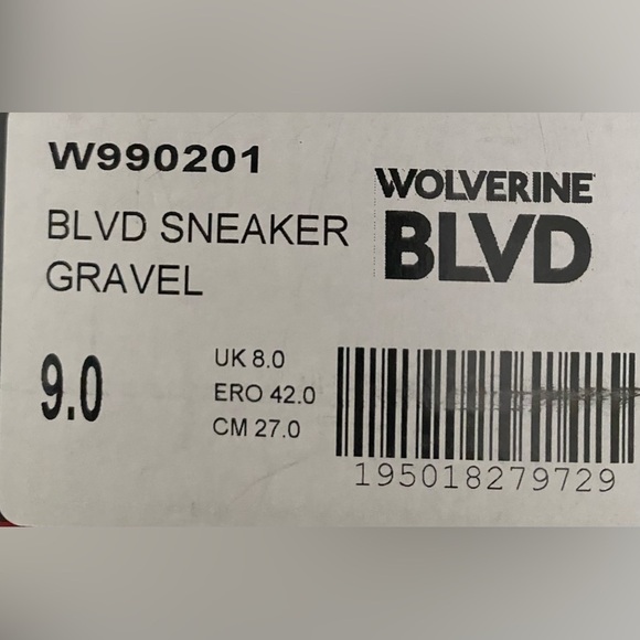 NEW mens Wolverine color Gravel BLVD Sneaker size 9. - Picture 5 of 5